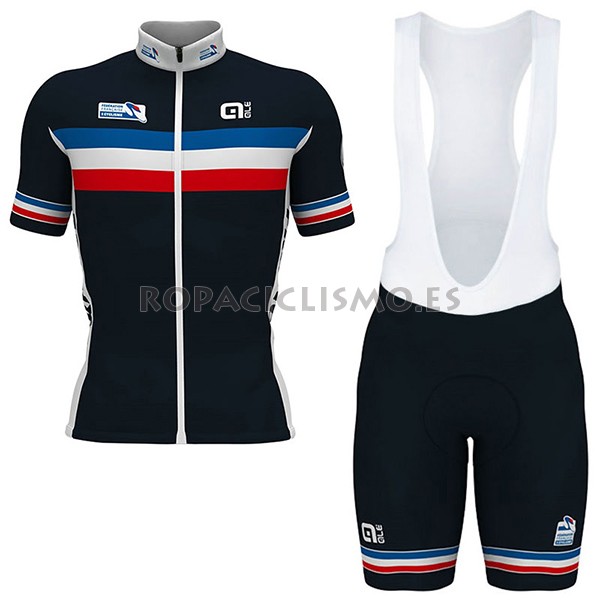 2017 Maillot Francia tirantes mangas cortas negro